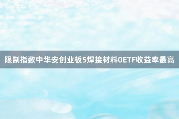 限制指数中华安创业板5焊接材料0ETF收益率最高